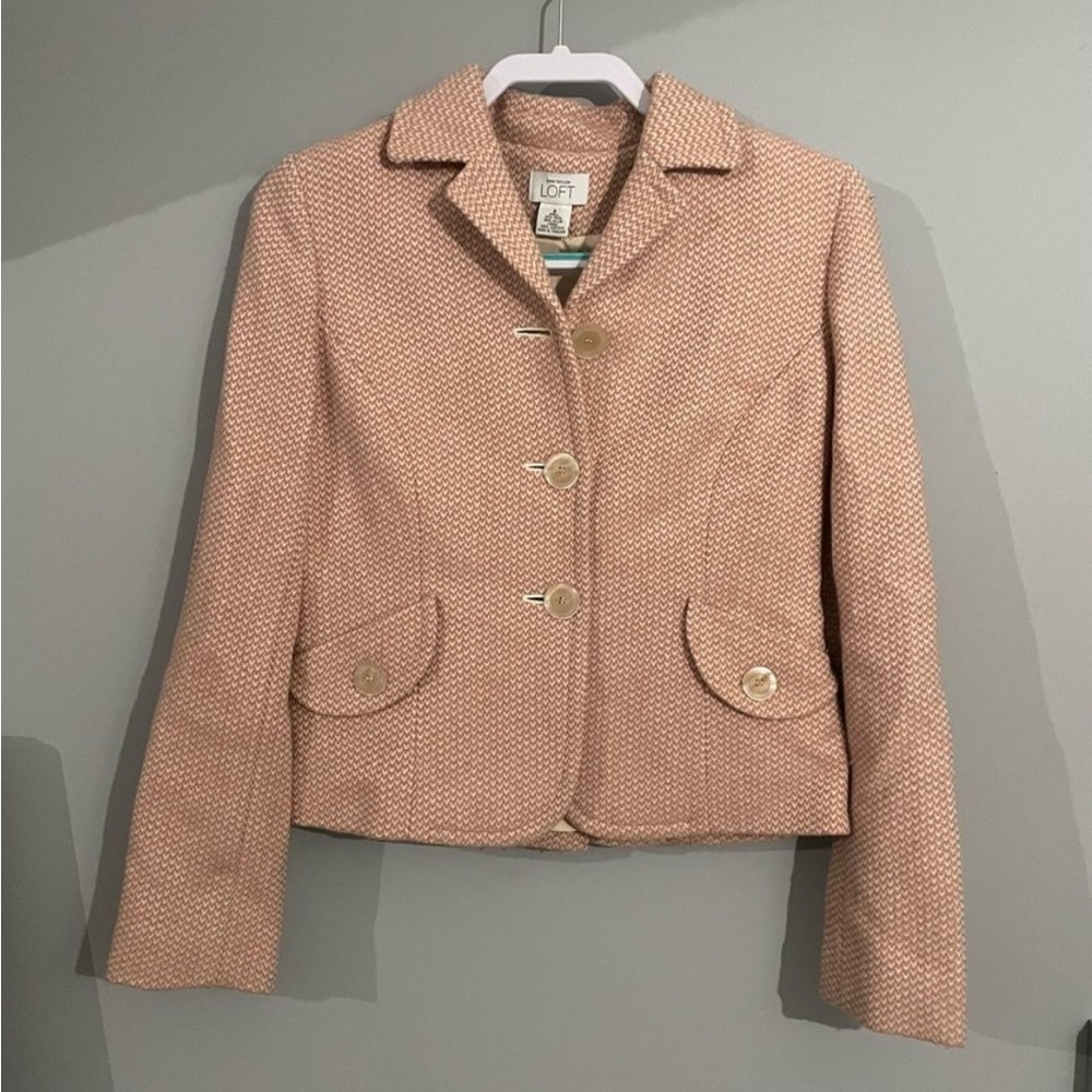 Ann Taylor LOFT Peachy Wool Blend Jacket Blazer Size 6